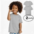 thumbnail image 1 of Couver Toddler Baby Unisex Cotton Jersey Short Sleeve T Shirt Activewear 2 Pack Heather 2T, 1 of 9