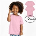 thumbnail image 1 of Couver Toddler Baby Unisex Cotton Jersey Short Sleeve T Shirt Activewear 2 Pack Pink 5/6, 1 of 10