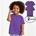 thumbnail image 1 of Couver Toddler Baby Unisex Cotton Jersey Short Sleeve T Shirt Activewear 2 Pack Purple 3T, 1 of 9