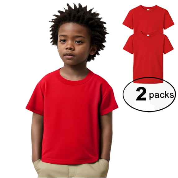Couver Toddler Baby Unisex Cotton Jersey Short Sleeve T Shirt Activewear 2 Pack Red 18M