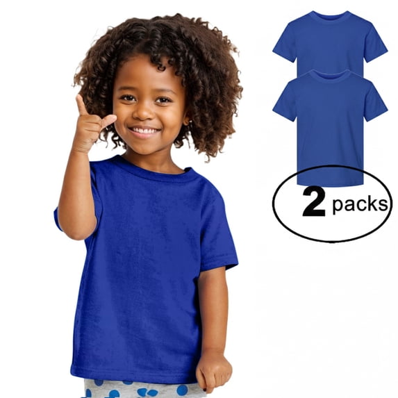 Couver Toddler Baby Unisex Cotton Jersey Short Sleeve T Shirt Activewear 2 Pack Royal 6M