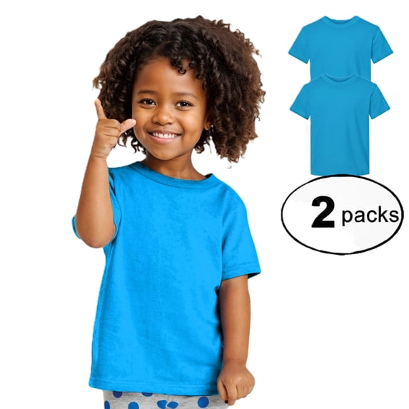 Couver Toddler Baby Unisex Cotton Jersey Short Sleeve T Shirt Activewear 2 Pack Turquoise 12M