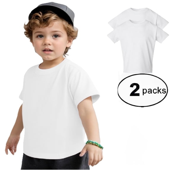 Couver Toddler Baby Unisex Cotton Jersey Short Sleeve T Shirt Activewear 2 Pack White 5/6