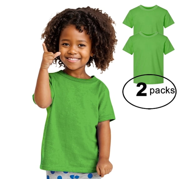 Couver Toddler Baby Unisex Cotton Jersey Short Sleeve T Shirt Activewear 2 Pack Apple 5/6