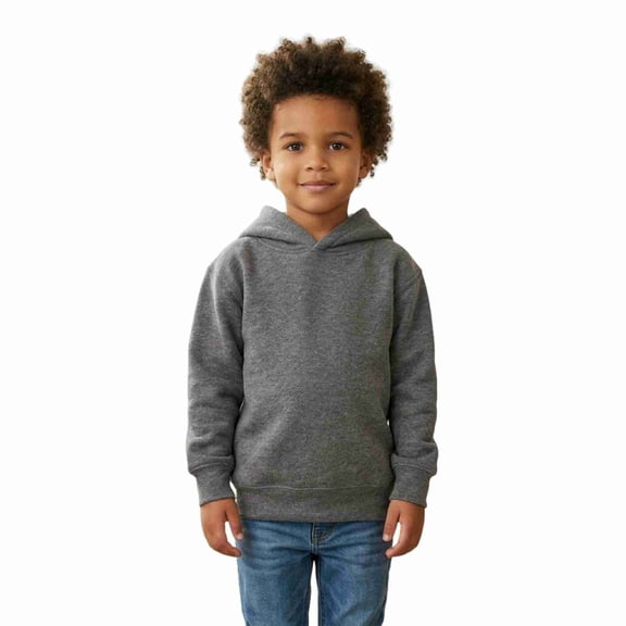 COUVER Toddler Fleece Long Sleeve Hooded Pullover Sweatshirt Granite Heather Size 5/6