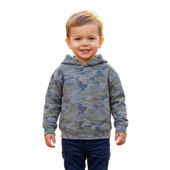 COUVER Toddler Fleece Long Sleeve Hooded Pullover Sweatshirt Vintage Camo Size 4T