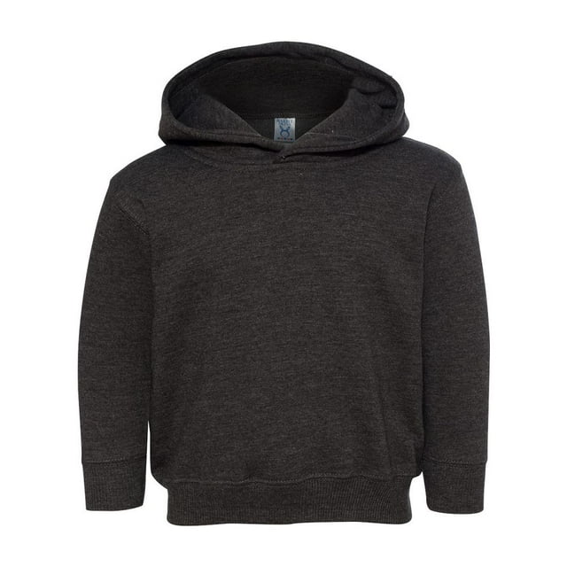 Couver Toddler Fleece Long Sleeve Hooded Pullover Sweatshirt with Side Seam Pockets, VINTAGE SMOKE 5/6