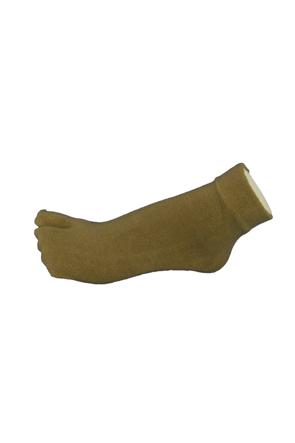 Unisex Ankle Soft Cotton Split Toed Toe Socks 1 Pair, Taupe, Medium