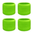 thumbnail image 1 of Couver Unisex Athletic Wrist Sweatbands 2-Pair Dual Layer Neon Nylon Apple Green, 1 of 9