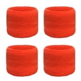 thumbnail image 1 of Couver Unisex Athletic Wrist Sweatbands 2-Pair Dual Layer Neon Nylon Neon Orange, 1 of 8