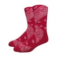 thumbnail image 1 of Couver Unisex Bandana Print Cotton Mid-Calf Crew Socks, 1 of 1