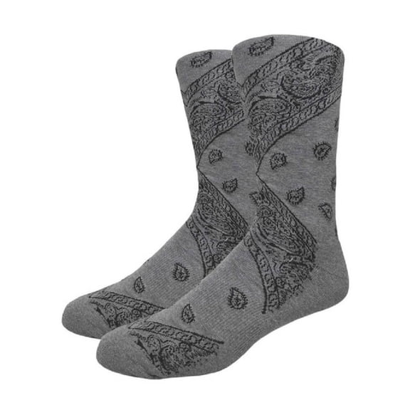 Couver Unisex Bandana Print Cotton Mid-Calf Crew Socks