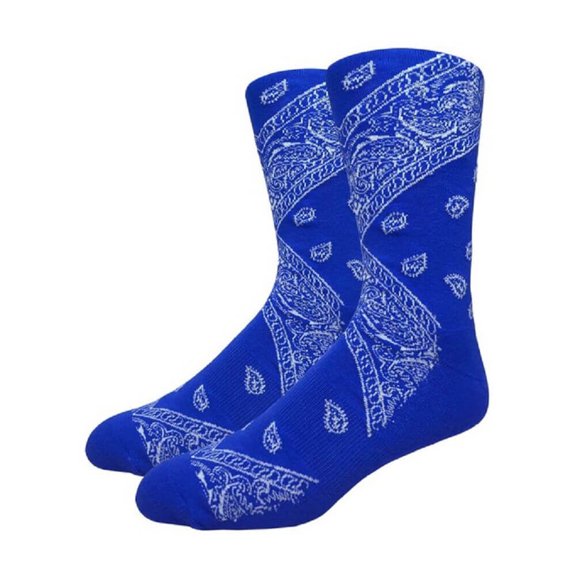 Couver Unisex Bandana Print Cotton Mid-Calf Crew Socks