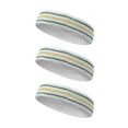 thumbnail image 1 of Couver Unisex Cotton 2 Inch Tennis Sweat Headband with Lines White-Green/ Yellow / Green 3 Pieces, 1 of 9