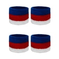 thumbnail image 1 of Couver Unisex Cotton Terry Wrist Sweatbands, 2-Pairs, Thailand Flag, 2.5-Inch, 1 of 7