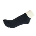 thumbnail image 1 of Couver Unisex Five Fingers Toed No Show Crew Toe Socks, Navy, Small, 1 of 7