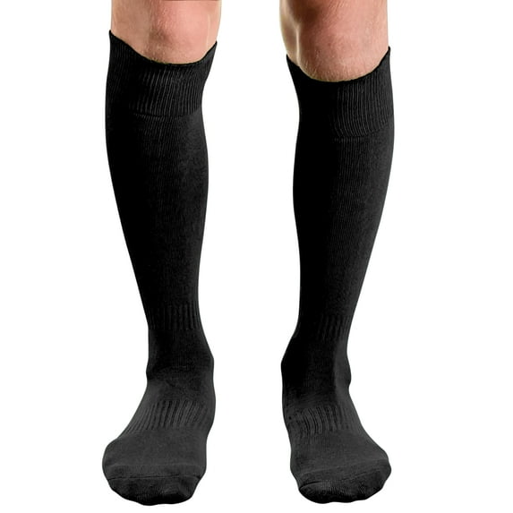 Couver Unisex Knee High Sports Athletic Baseball Softball Socks, Black, Medium, 1 Pair