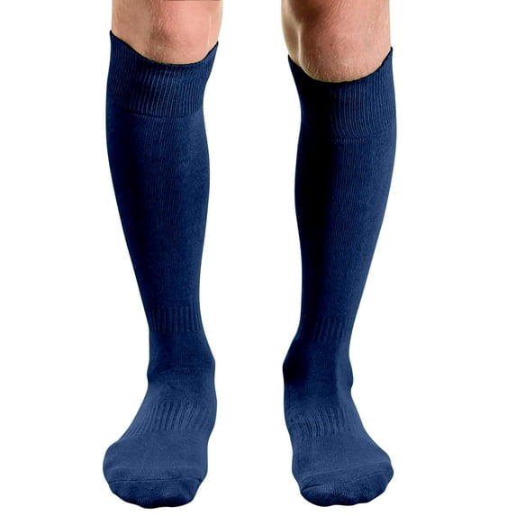 Couver Unisex Knee High Sports Athletic Baseball Softball Socks, Blue, Large, 1 Pair