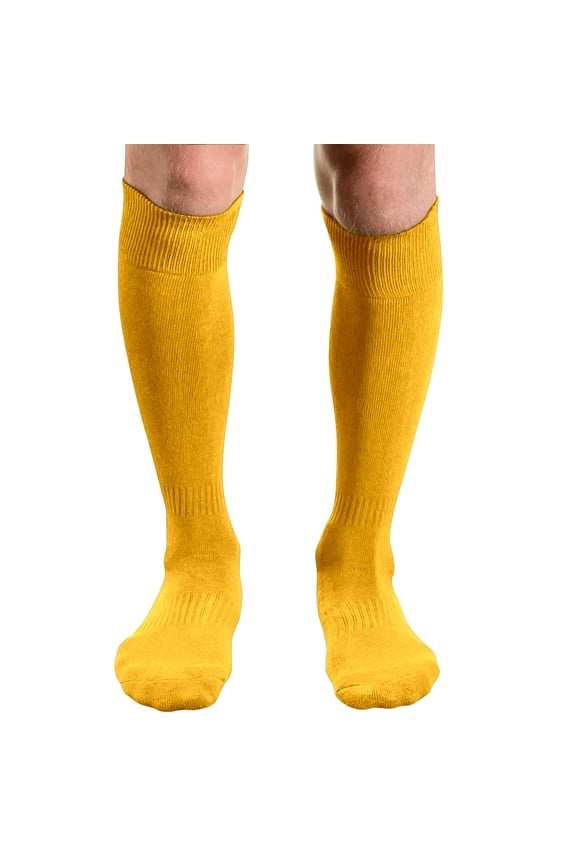 Unisex Knee High Sports Athletic Baseball Softball Socks, Golden Yellow, Medium, 1 Pair