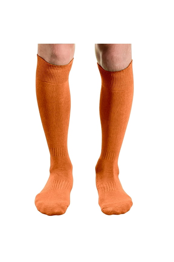 Unisex Knee High Sports Athletic Baseball Softball Socks, Orange, Medium, 1 Pair