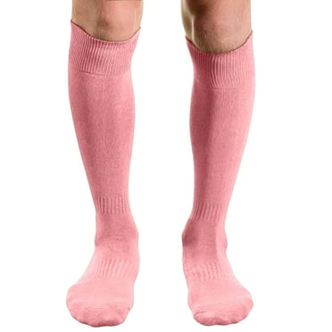 Couver Unisex Knee High Sports Athletic Baseball Softball Socks, Pink, Large, 1 Pair