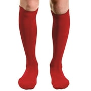 Couver Unisex Knee High Sports Athletic Baseball Softball Socks, Red, Large, 1 Pair