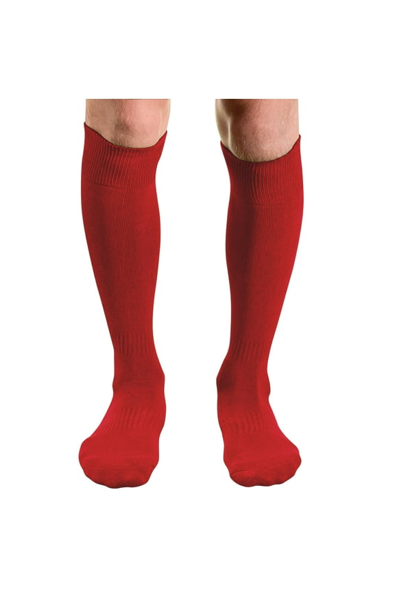 Unisex Knee High Sports Athletic Baseball Softball Socks, Red, Medium, 1 Pair