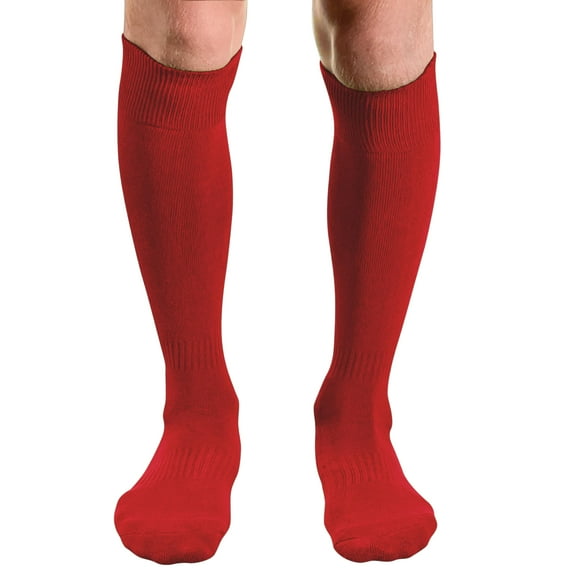 Couver Unisex Knee High Sports Athletic Baseball Softball Socks, Red, Small, 1 Pair