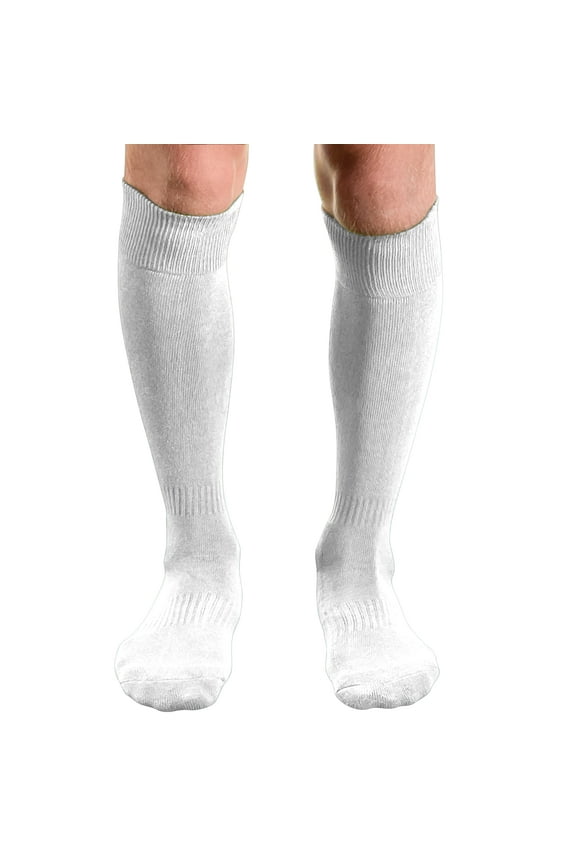 Unisex Knee High Sports Athletic Baseball Softball Socks, White, Medium, 1 Pair