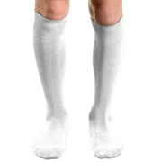 Couver Unisex Knee High Sports Athletic Baseball Softball Socks, White, Small, 1 Pair