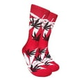 thumbnail image 1 of Couver Unisex Maple Leaf Printed Warm Cotton Colorful Casual Athletic Crew Socks - Red / Black / White, Size 10-13, 1 Pair, 1 of 2