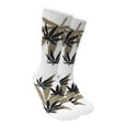thumbnail image 1 of Couver Unisex Maple Leaf Printed Warm Cotton Colorful Casual Athletic Crew Socks - White / Black / Army Green, Size 10-13, 1 Pair, 1 of 2