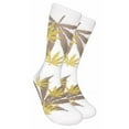 thumbnail image 1 of Couver Unisex Maple Leaf Printed Warm Cotton Colorful Casual Athletic Crew Socks - White / Yellow / Brown, Size 10-13, 1 Pair, 1 of 2