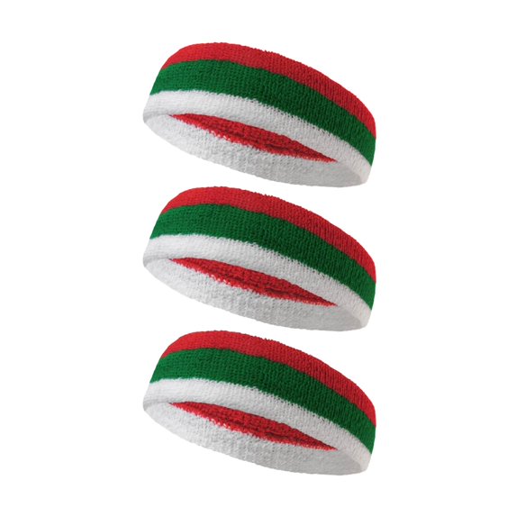 Couver Unisex Mexico Italy Belarus Country Flag Cotton Sports Headband, 3 Pieces