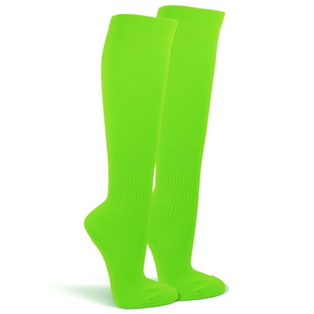 Couver Unisex Polyester Soccer Knee High Sports Athletic Socks, Apple Green Small