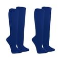 thumbnail image 1 of Couver Unisex Soccer Knee High Athletic Socks, 2 Pairs, Large, Blue, 1 of 10