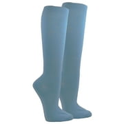 Couver Unisex Polyester Soccer Knee High Sports Athletic Socks, Cerulean Blue Large