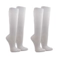 thumbnail image 1 of Couver Unisex Soccer Knee High Athletic Socks, 2 Pairs, Medium, White, 1 of 10