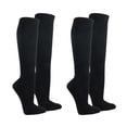 thumbnail image 1 of Couver Unisex Soccer Knee High Athletic Socks, 2 Pairs, Small, Black, 1 of 10