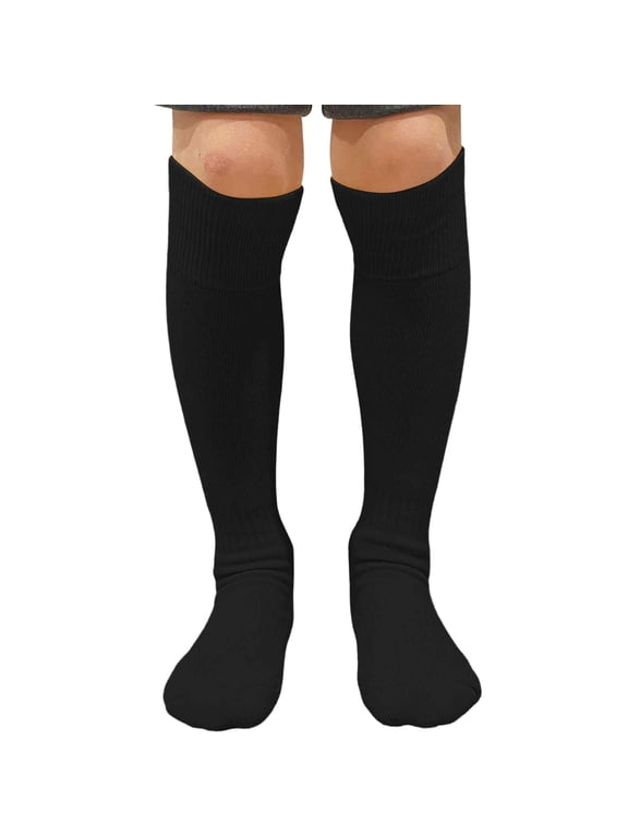 Unisex Solid Youth / Kids Knee High Sports Athletic Baseball Softball Socks, Black, Large, 1 Pair