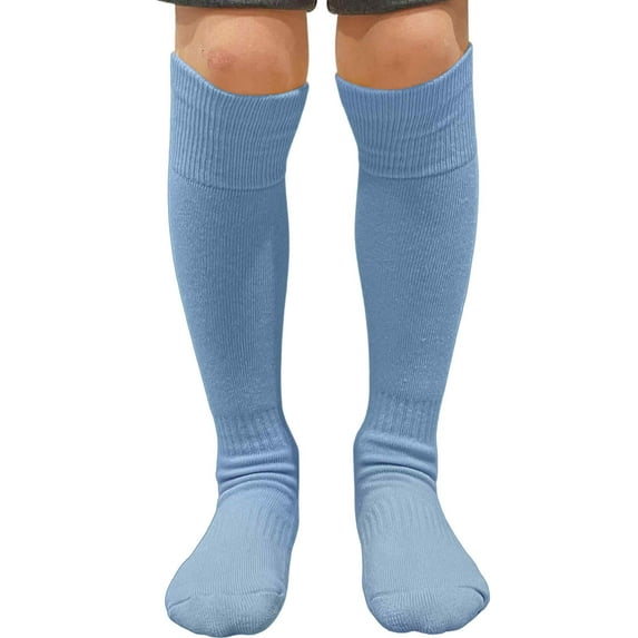 Couver Unisex Solid Youth / Kids Knee High Sports Athletic Baseball Softball Socks, Carolina Blue, Large, 1 Pair