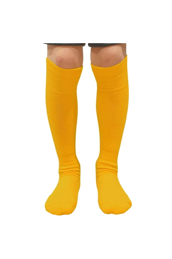 Unisex Solid Youth / Kids Knee High Sports Athletic Baseball Softball Socks, Golden Yellow, Medium, 1 Pair