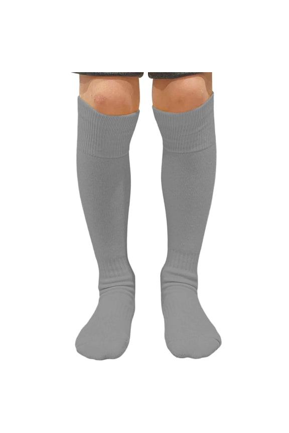 Unisex Solid Youth / Kids Knee High Sports Athletic Baseball Softball Socks, Light Gray, Large, 1 Pair
