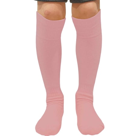 Couver Unisex Solid Youth / Kids Knee High Sports Athletic Baseball Softball Socks, Light Pink, Small, 1 Pair