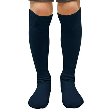 Couver Unisex Solid Youth / Kids Knee High Sports Athletic Baseball Softball Socks, Navy, Small, 1 Pair