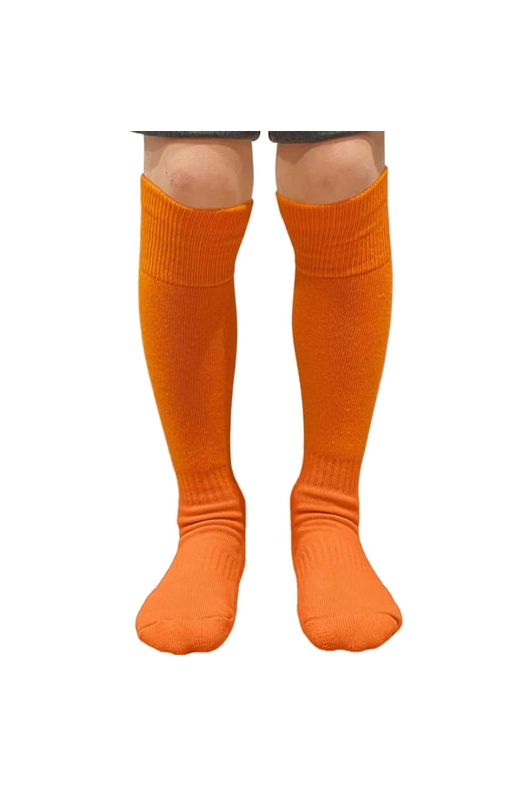Unisex Solid Youth / Kids Knee High Sports Athletic Baseball Softball Socks, Orange, Medium, 1 Pair