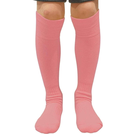 Couver Unisex Solid Youth / Kids Knee High Sports Athletic Baseball Softball Socks, Pink, Medium, 1 Pair