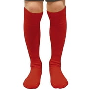 Couver Unisex Solid Youth / Kids Knee High Sports Athletic Baseball Softball Socks, Red, Medium, 1 Pair