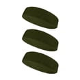 thumbnail image 1 of Couver Unisex Standard Fit Head Sweatbands 3 Pack, Solid Army Green, 1 of 7