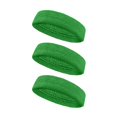 thumbnail image 1 of Couver Unisex Standard Fit Head Sweatbands 3 Pack, Solid Bright Green, 1 of 7